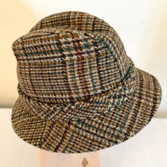 Vintage Harris Tweed Wool Plaid Hat Size M to Large Country Gentleman Travler - Picture 4 of 14